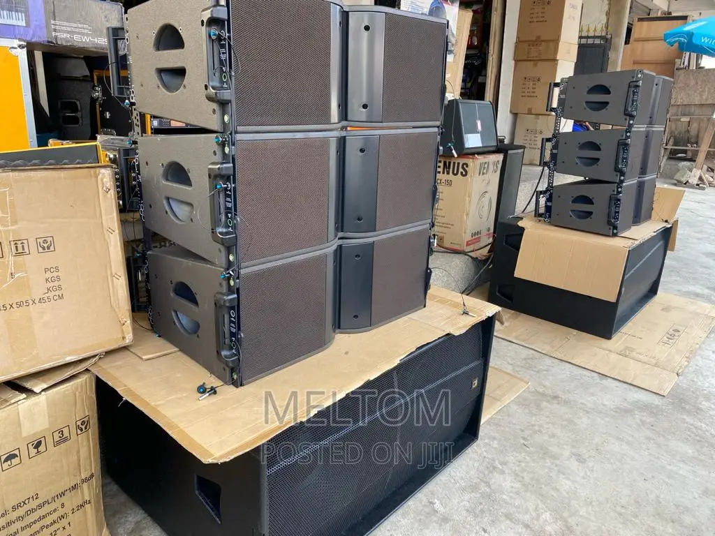 Line Array With Double Bass And Loaded Dj Rack Full Set-up