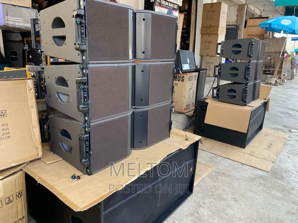 Line Array With Double Bass And Loaded Dj Rack Full Set-up