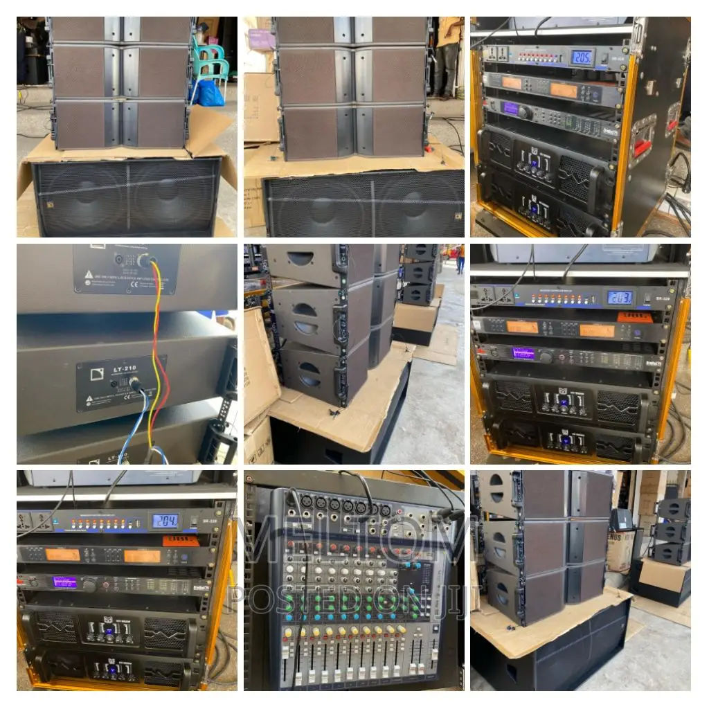 Line Array With Double Bass And Loaded Dj Rack Full Set-up