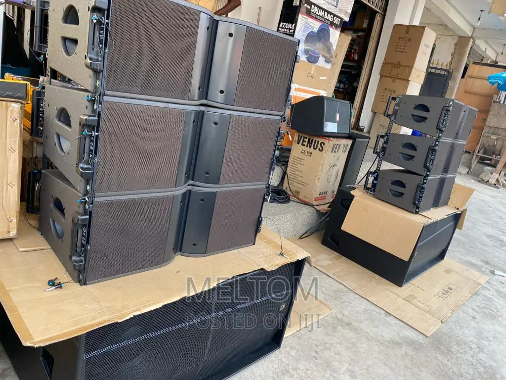 Line Array With Double Bass And Loaded Dj Rack Full Set-up