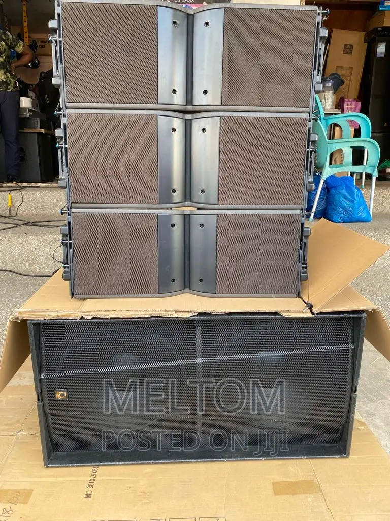 Line Array With Double Bass And Loaded Dj Rack Full Set-up