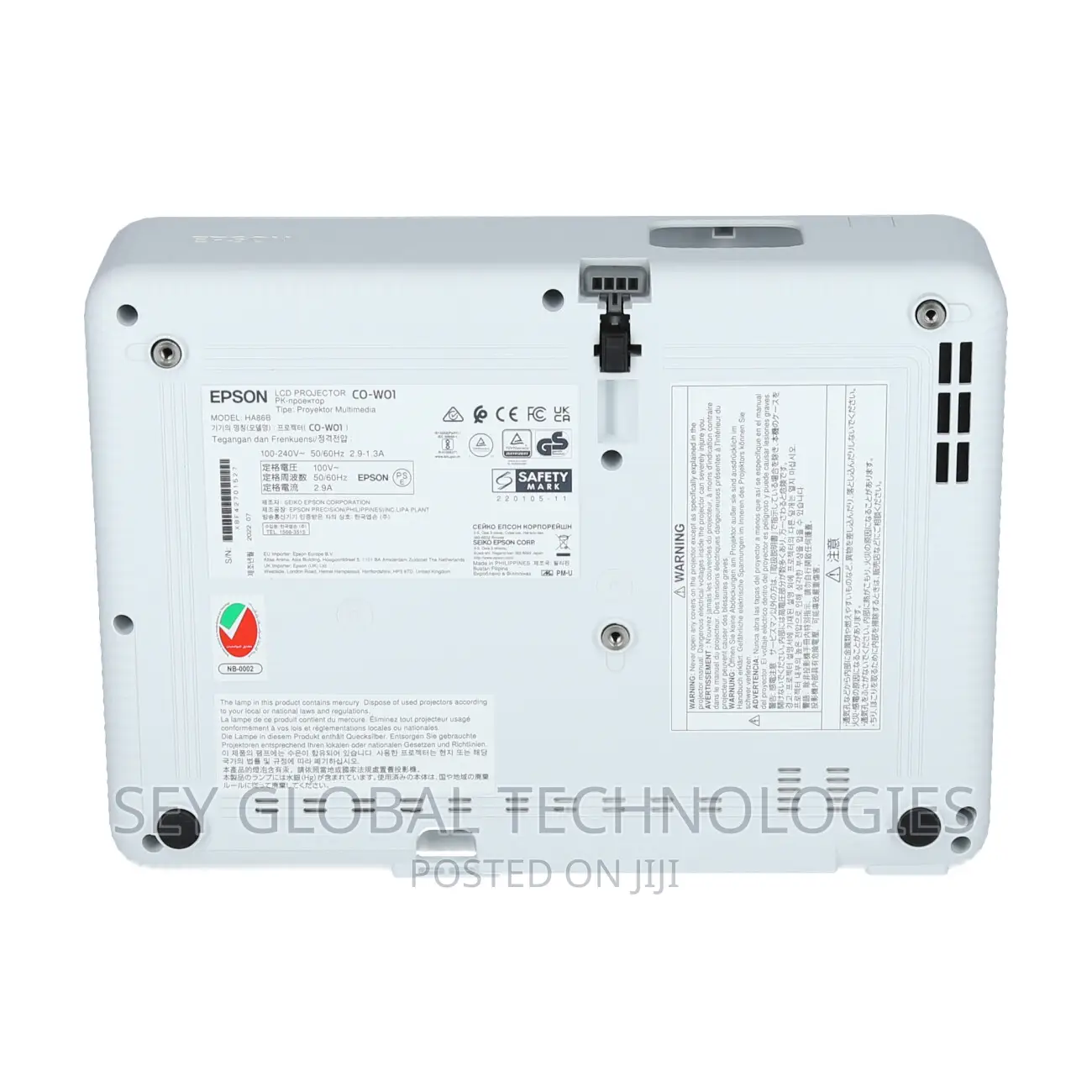 Epson Epiqvision Flex Co-W01 Portable Projector, 3-Chip 3lcd in ...