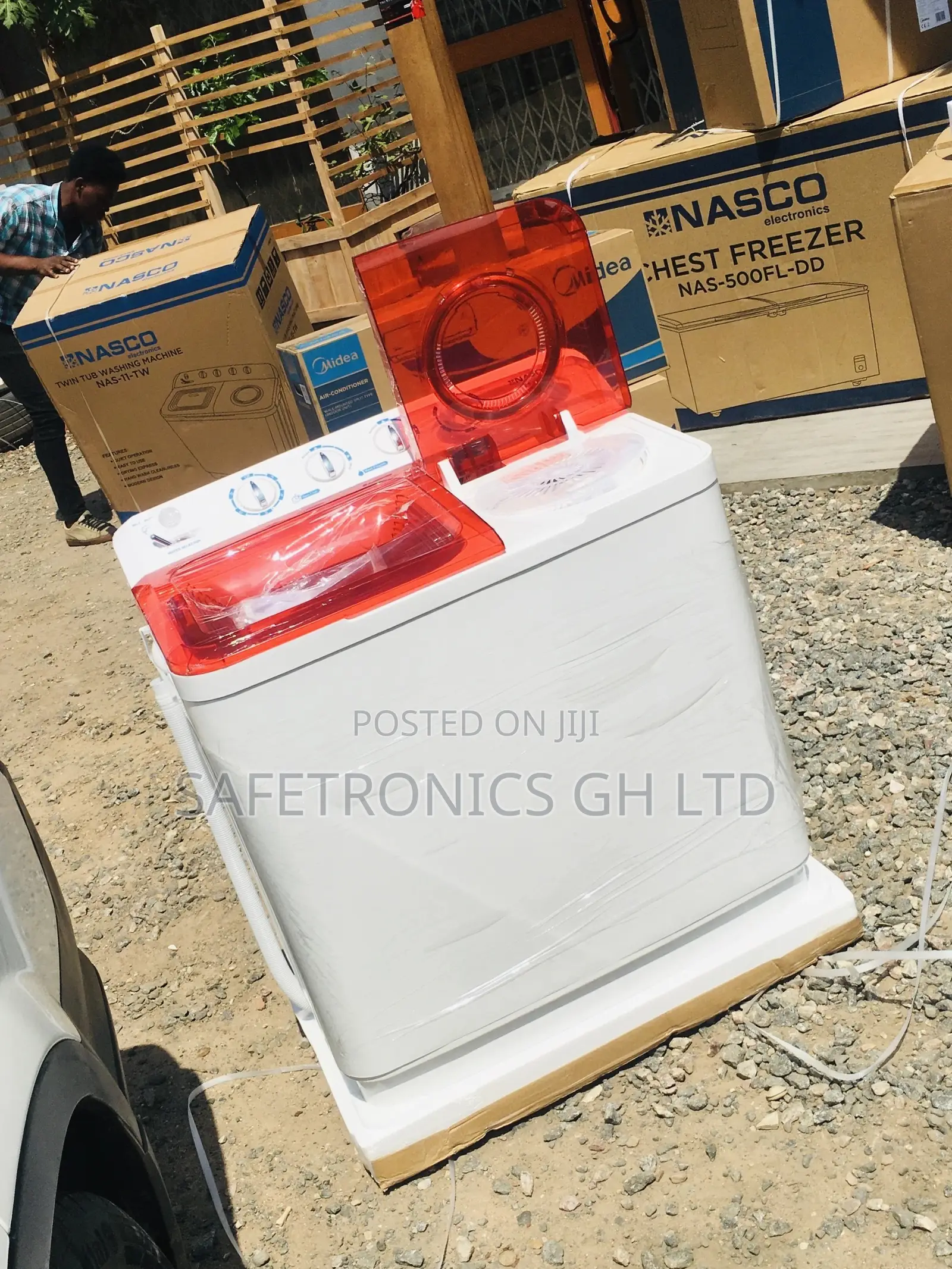  Washingmachine Semiautomatic Nasco Topload 11kg Red/White