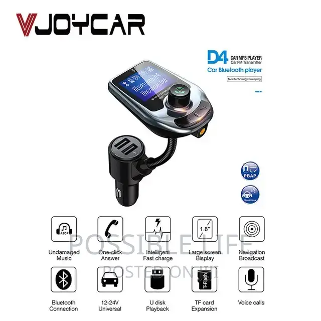 Double Car Fast Charger Mp3 Player Bluetooth