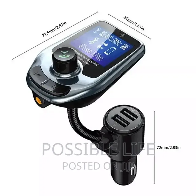 Double Car Fast Charger Mp3 Player Bluetooth