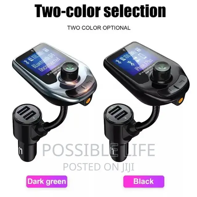Double Car Fast Charger Mp3 Player Bluetooth