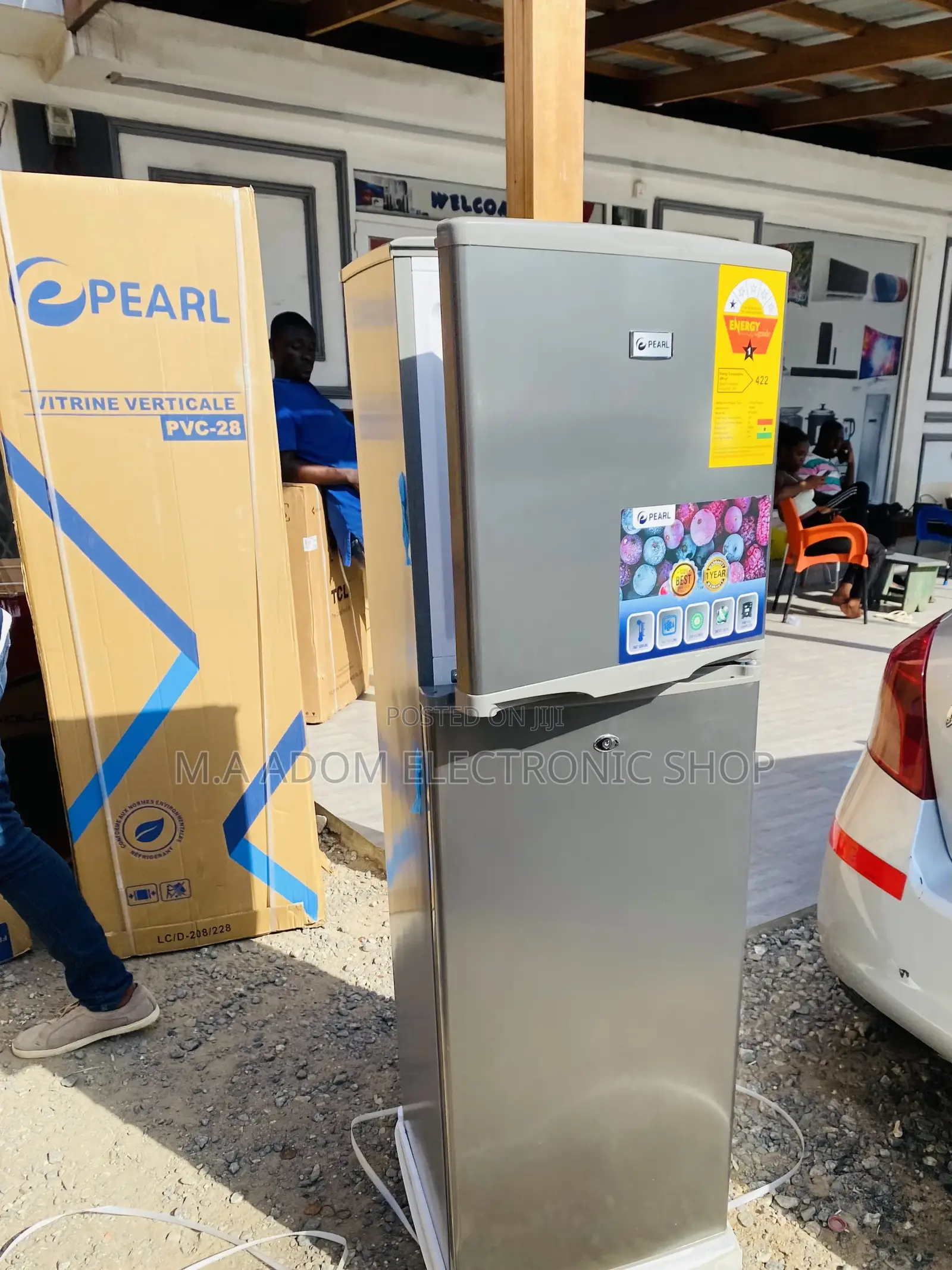 New Pearl PF-270 Ix Double Door Electric Fridge(Gray).