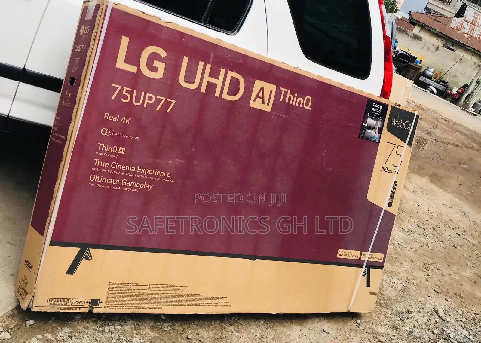  LED Glossy UP77 Smart 75 Inches LG UHD Black Tv 