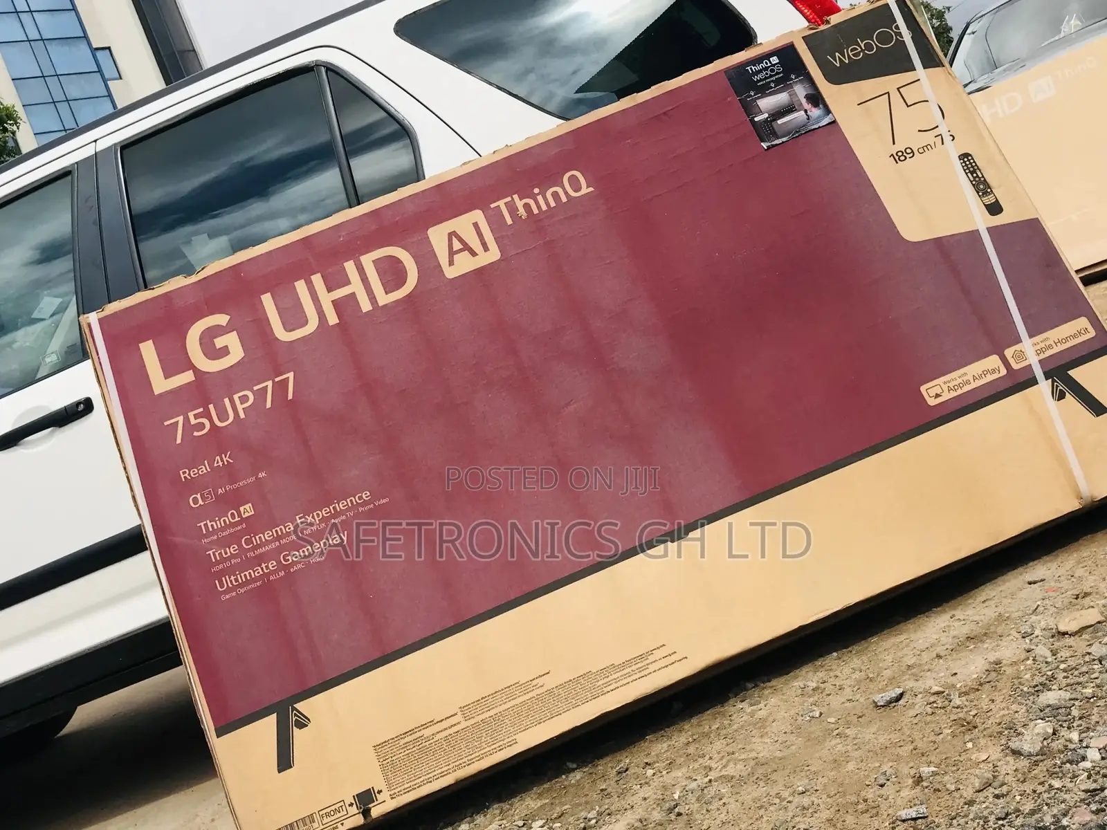  LED Glossy UP77 Smart 75 Inches LG UHD Black Tv 