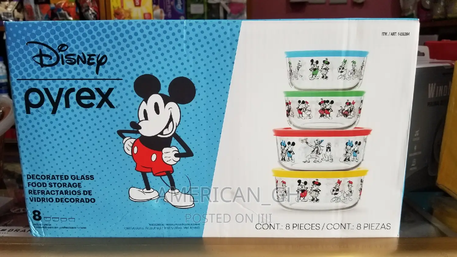Pyrex Disney Glass Storage 8 Pieces Set