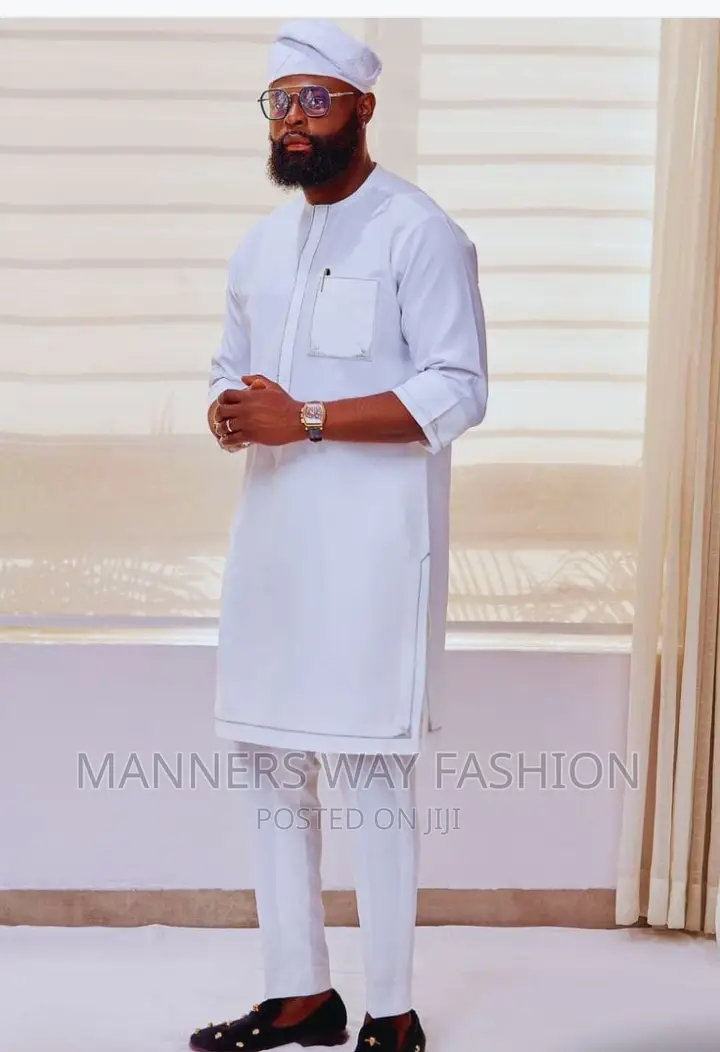 Men White Kafftan