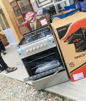 4 Gas Burner Oven With Grill 60x60 Ferre Gray Glass Lid 