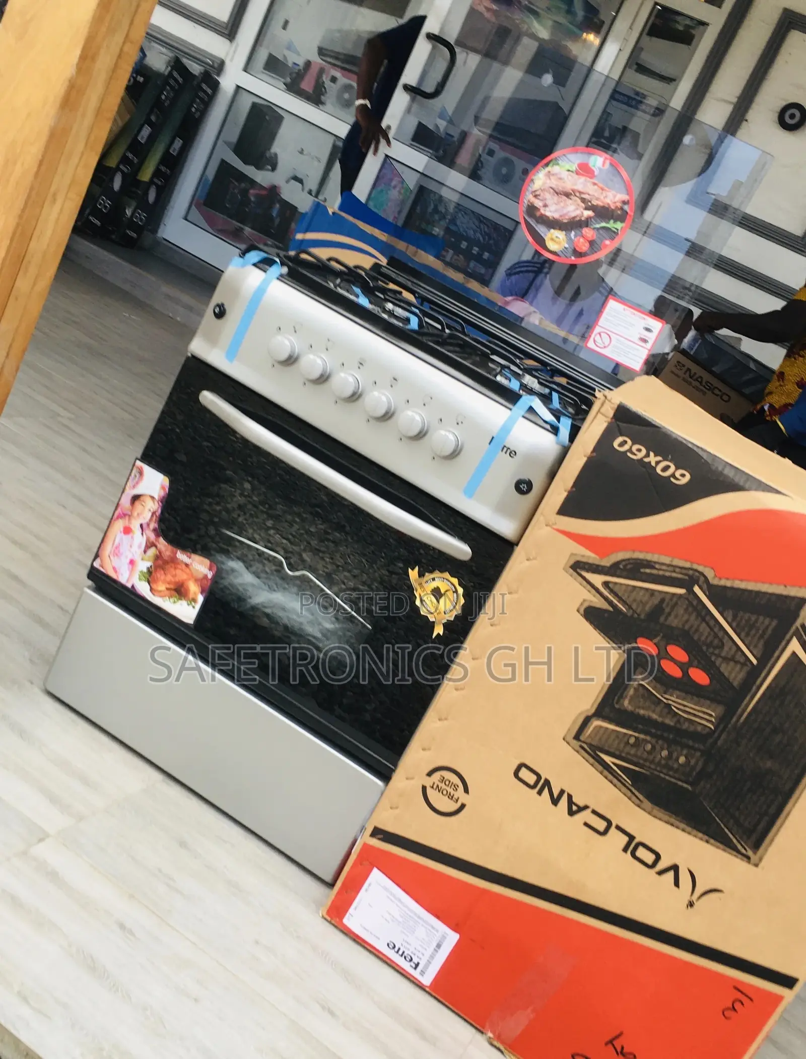 Glass Lid 4 Gas Cooker Oven With Grill 60x60 Ferre Gray