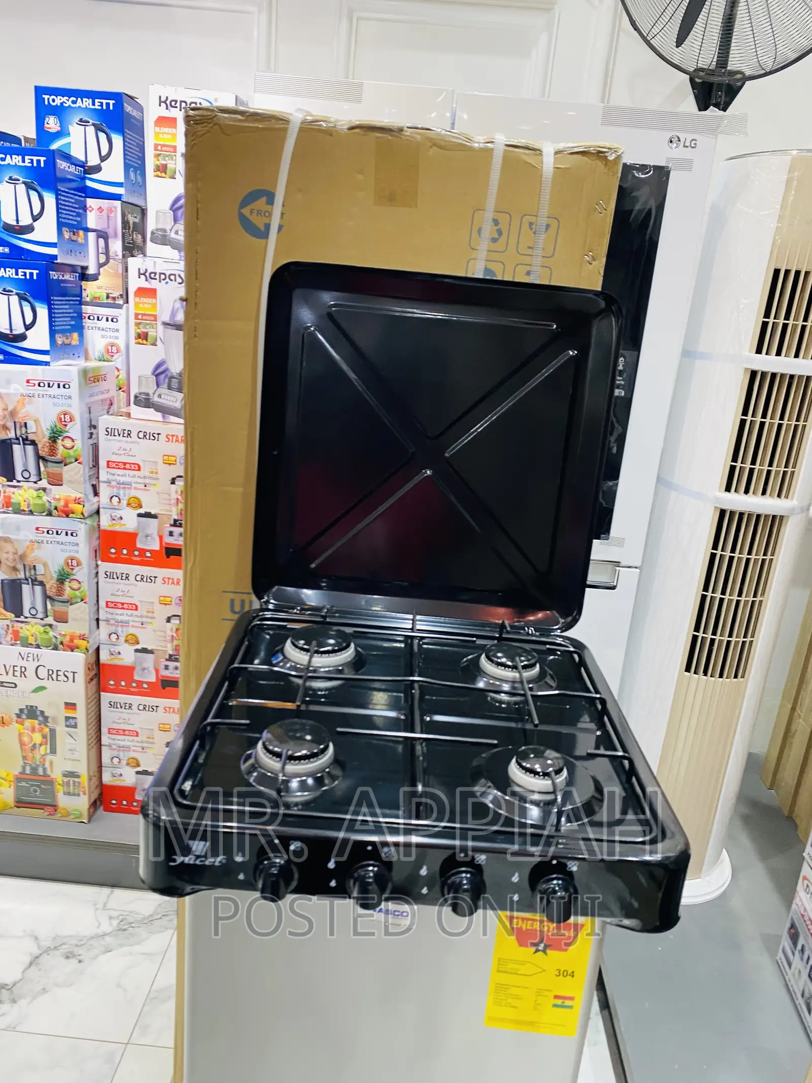 Fast Cooking Yucel Table Top 4 Gas Burner(Black).