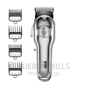 Silver Kemei KM-1986 Full Metal Cordless Hair Clipper