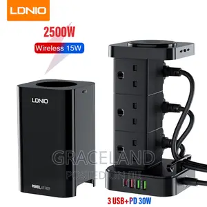 Tower Multi Power Strip Vertical Plug 11 Way Outlets Sockets