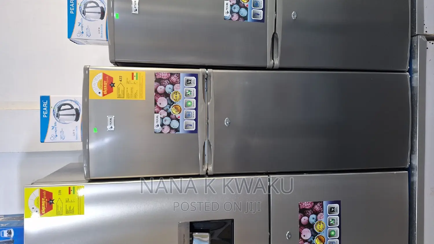 Pearl PF270 Double Door Fridge With Top Freezer