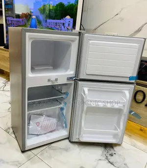 Brand New Nasco Nasf2-120 Double Door Fridge(Gray).