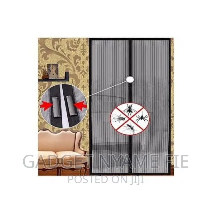 One-and-Half Door Magic Mesh Screen Nets With Magnets-Black