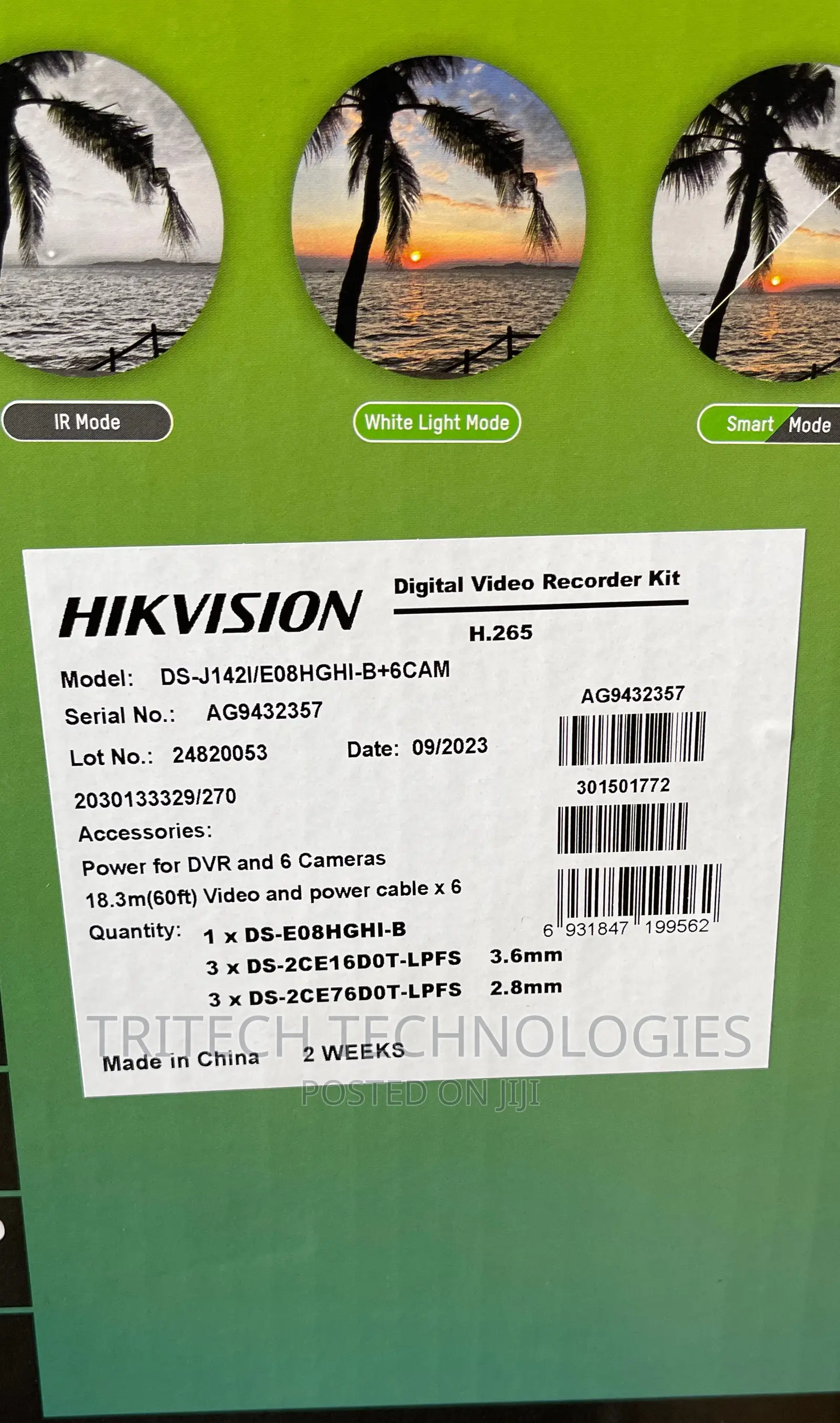 Hikvision 2mp Mini Edvr 6ch Full Color KIT + 330gb