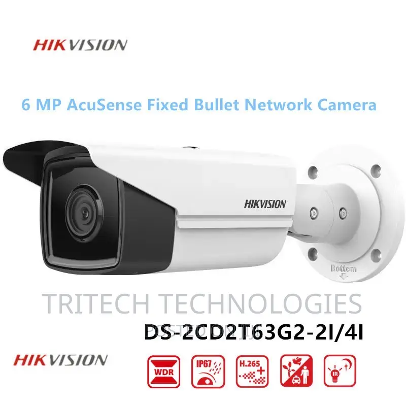 Hikvision 6 Mp Acusense Bullet Ip Camera Ds-2cd2t63g2-21/41