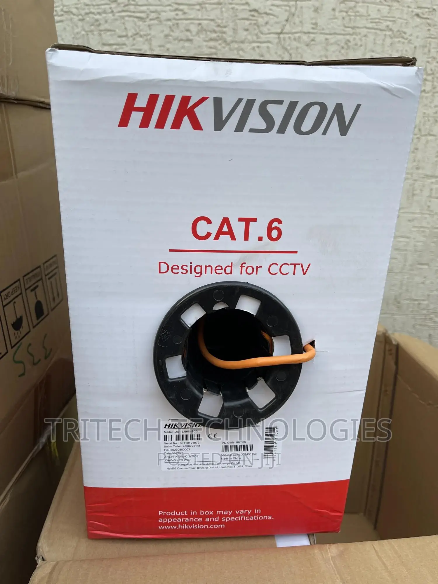 Hikvision Ds-1ln6u-Sco Cat6 Cable 305M Pure Copper (Orange)