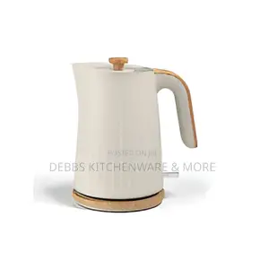 Cream and Wood Textured Scandi Fast Boil Kettle 1.7L