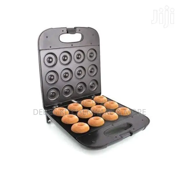 Non -Stick Doughnuts Maker - 12pcs Black/White