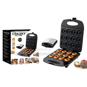 Non -Stick Doughnuts Maker - 12pcs Black/White
