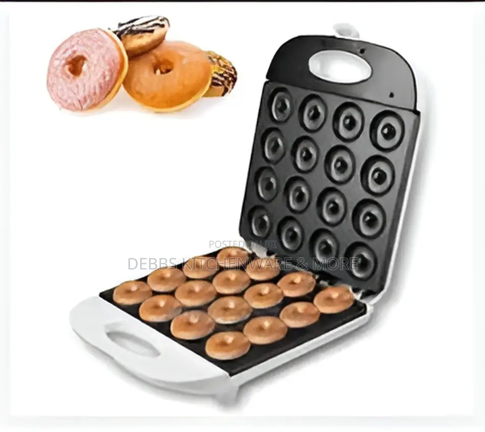 Non -Stick Doughnuts Maker - 12pcs Black/White