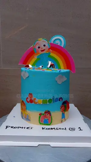 Cocomelon Melon 1year Theme Cake