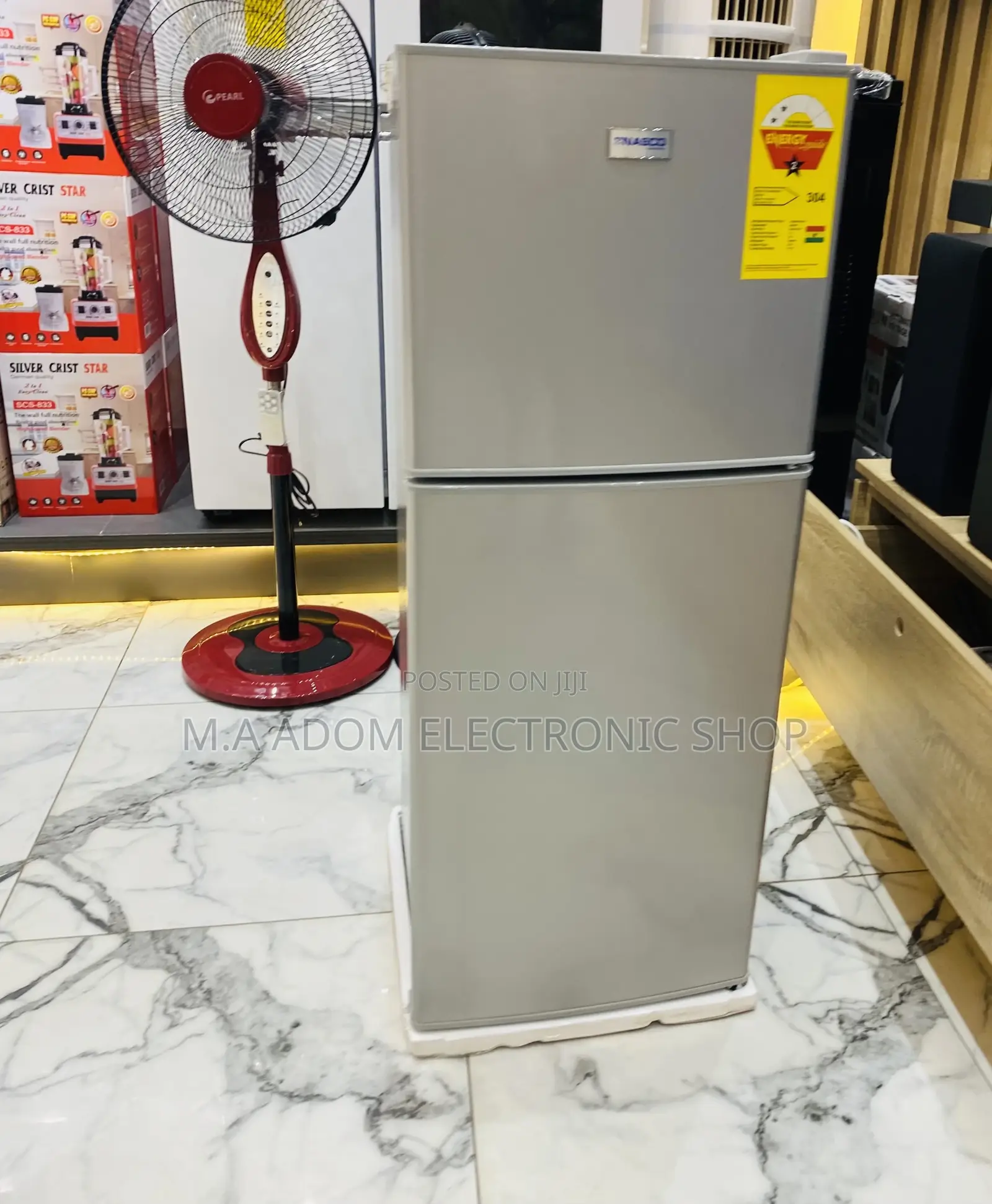 Super Chilling Nasco Nasf2-13 Double Door Fridge(Gray).