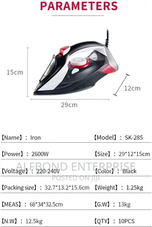 Sokany SK-285 Steam Iron 350ML Water Tank