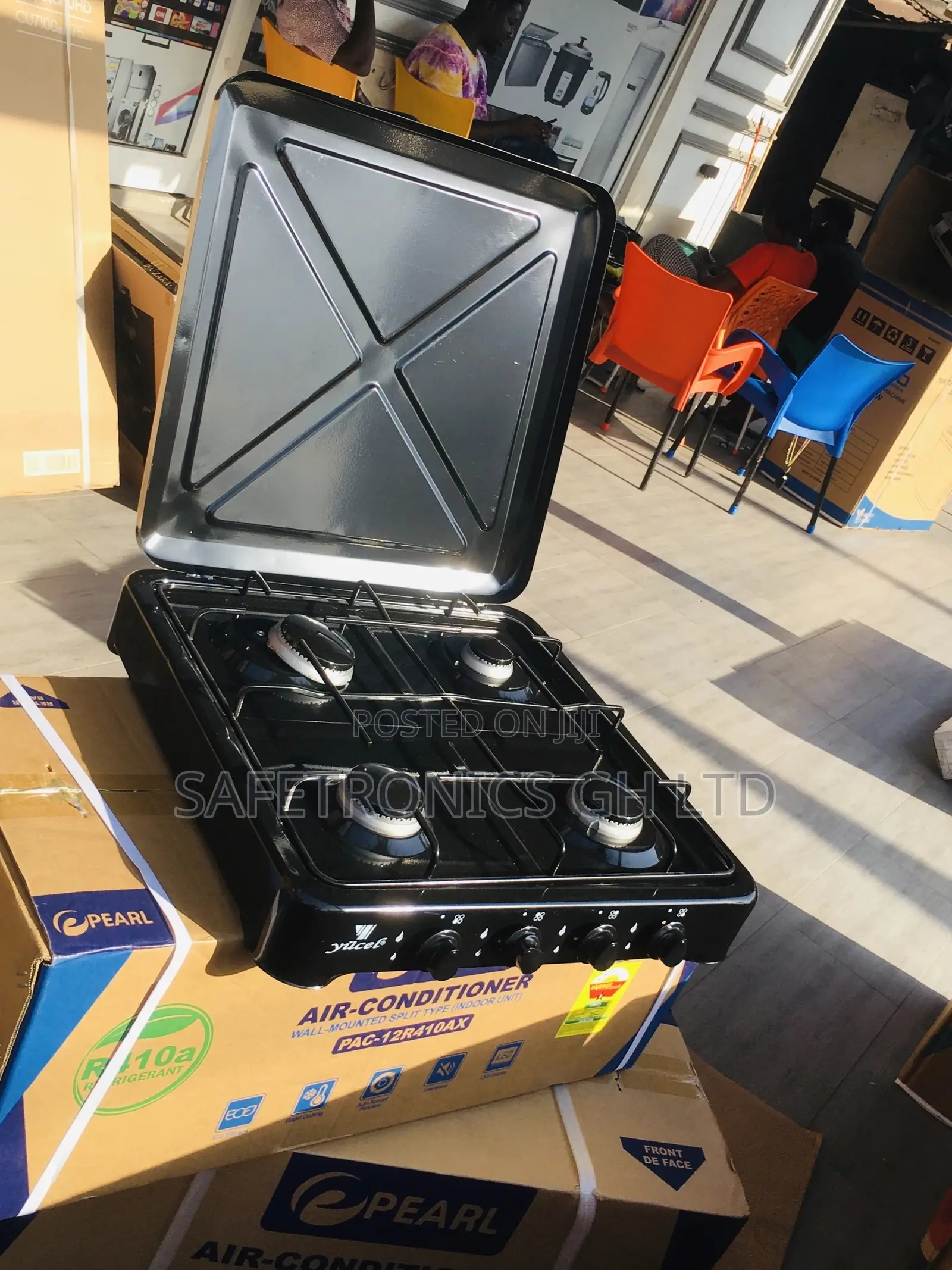 Original Black Tabletop 4 Gas Burner Stove Yucel 