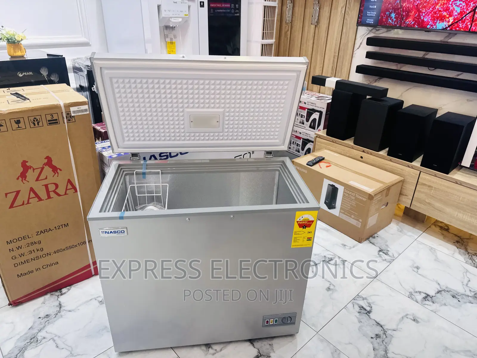 Quality Sleek Grey Chest Freezer Single Door 200L Nasco