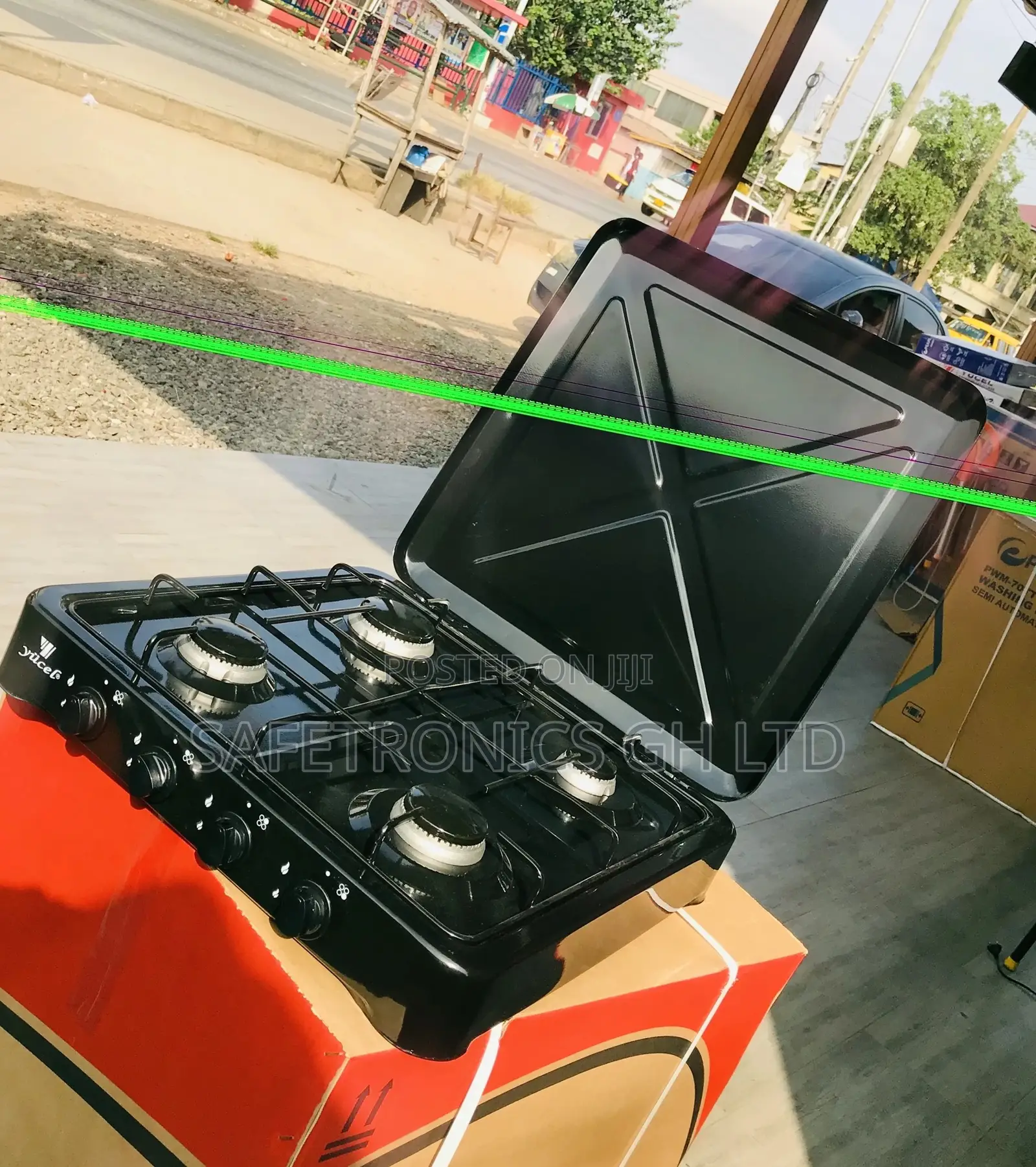Tabletop  Sealed Yucel 4 Gas Burner Black Stove