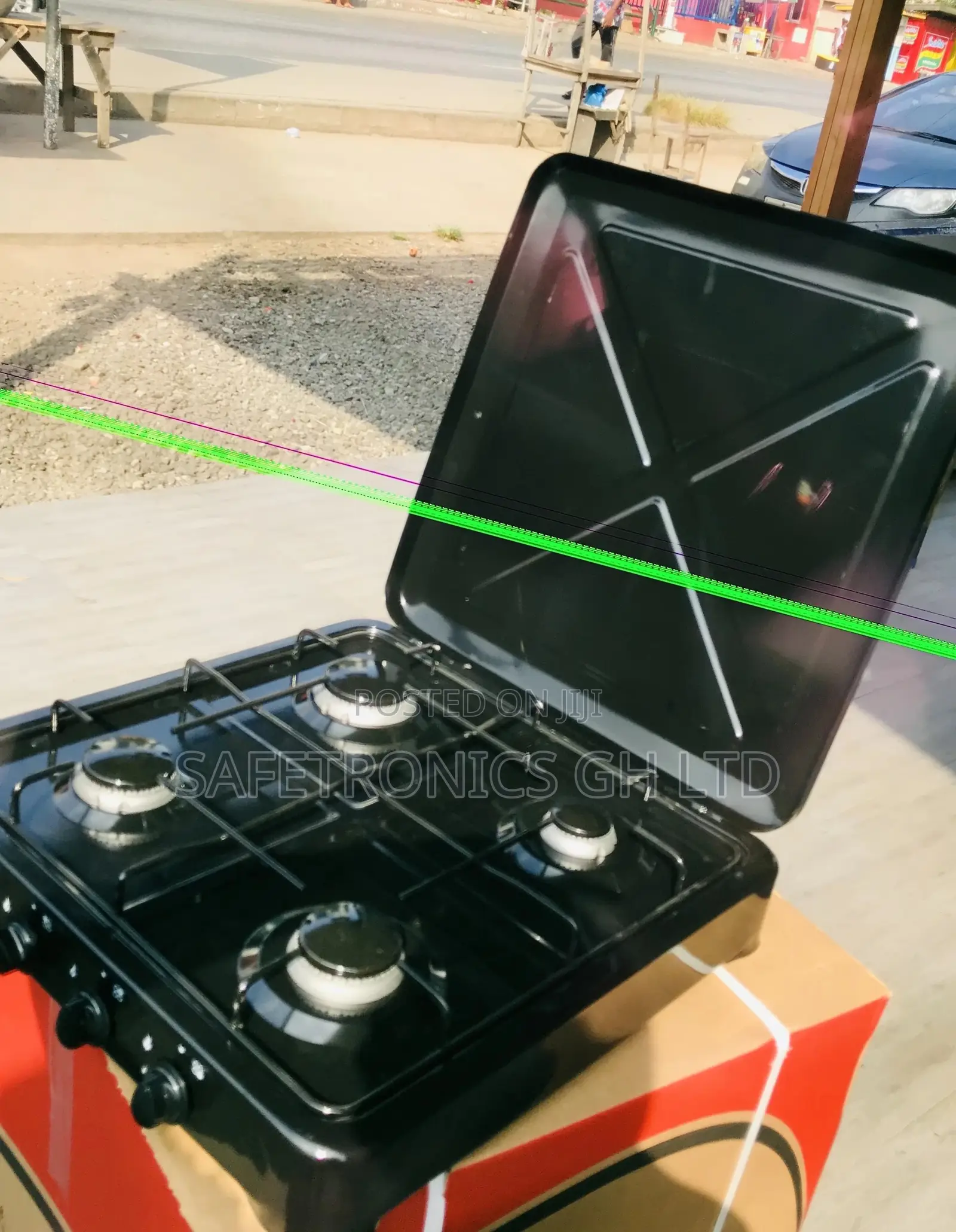4 Gas Burner Black Yucel Tabletop Stove 