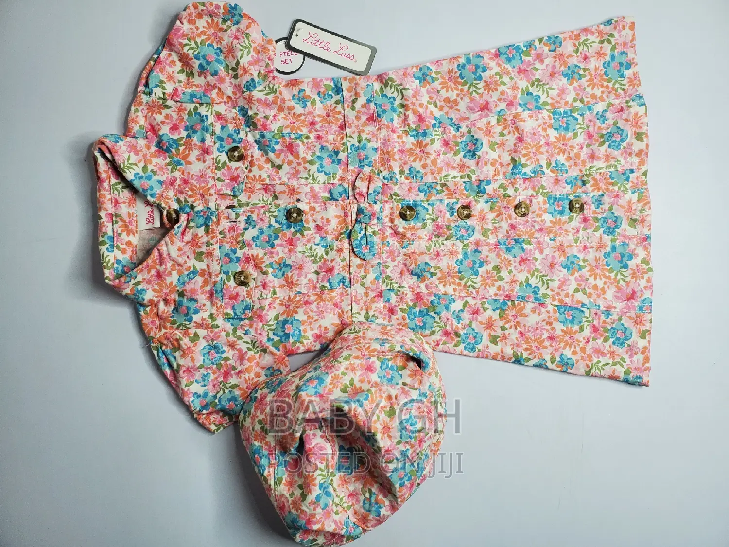 Little Lass Girls Floral Dress With Summer Hat