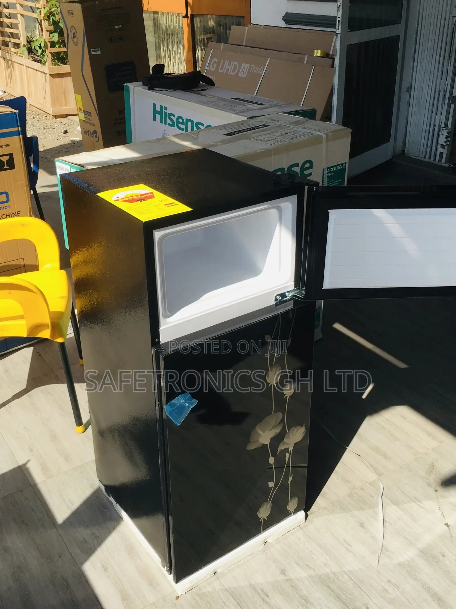  Glass Black Pearl PF-10T Doubledoor Topfreezer Fridge