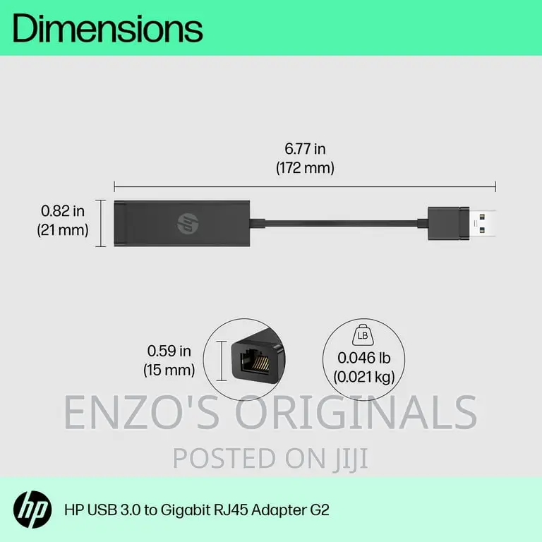 Usb 3.0 To Gigabit Ethernet Network Lan Rj45 Adapter New Hp
