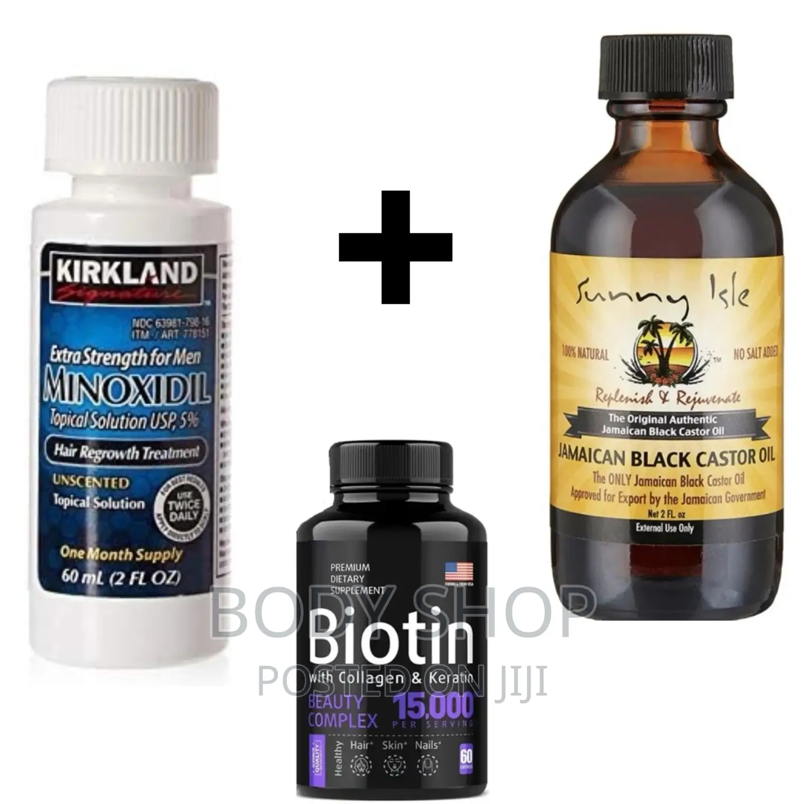 Baldness and Hairline Pack - Minoxidil + Biotin + Castor Oil