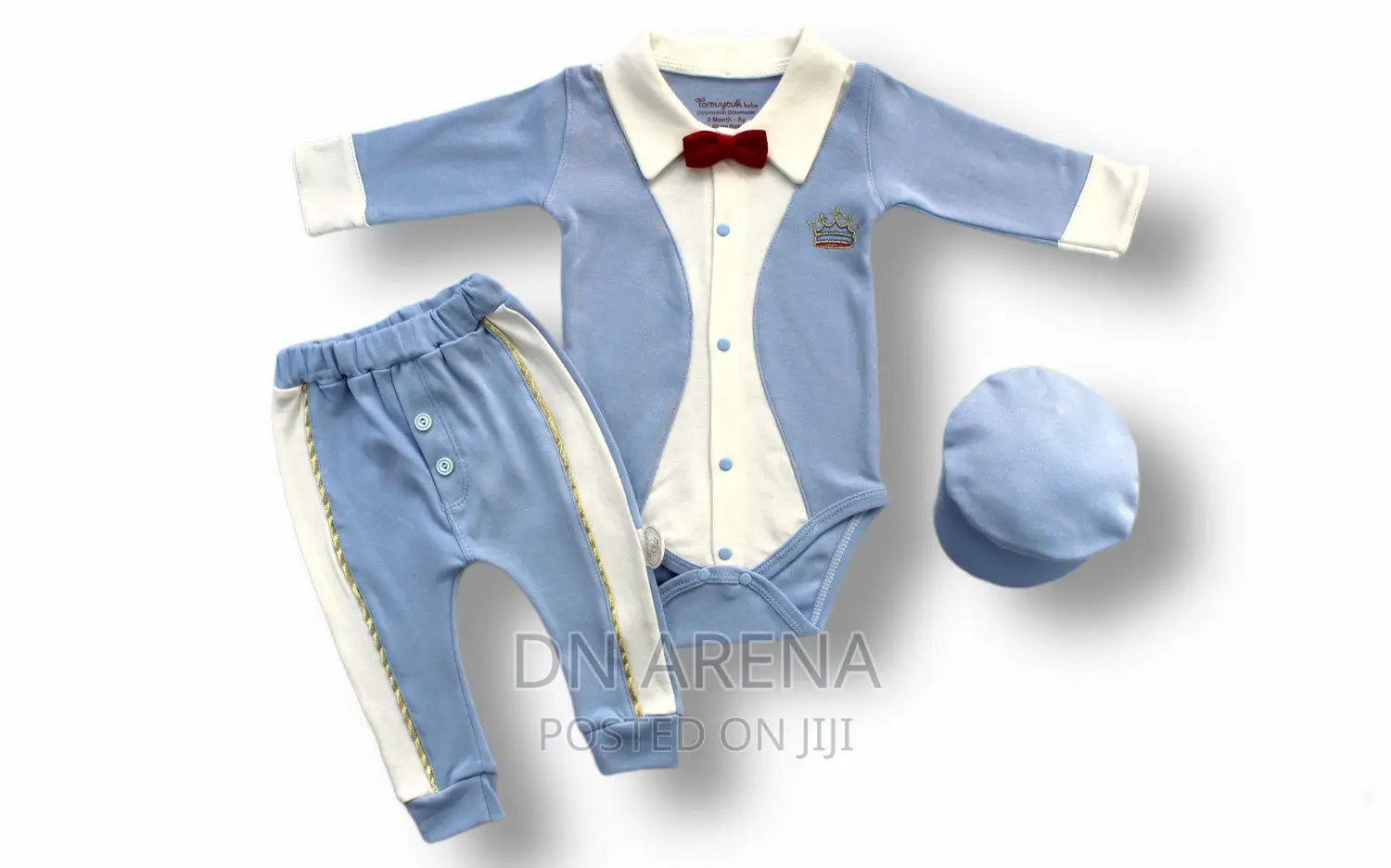 Baby Boy 3 Pieces Set (Bodysuit + Pant + Hat) 3-6m 6-9m
