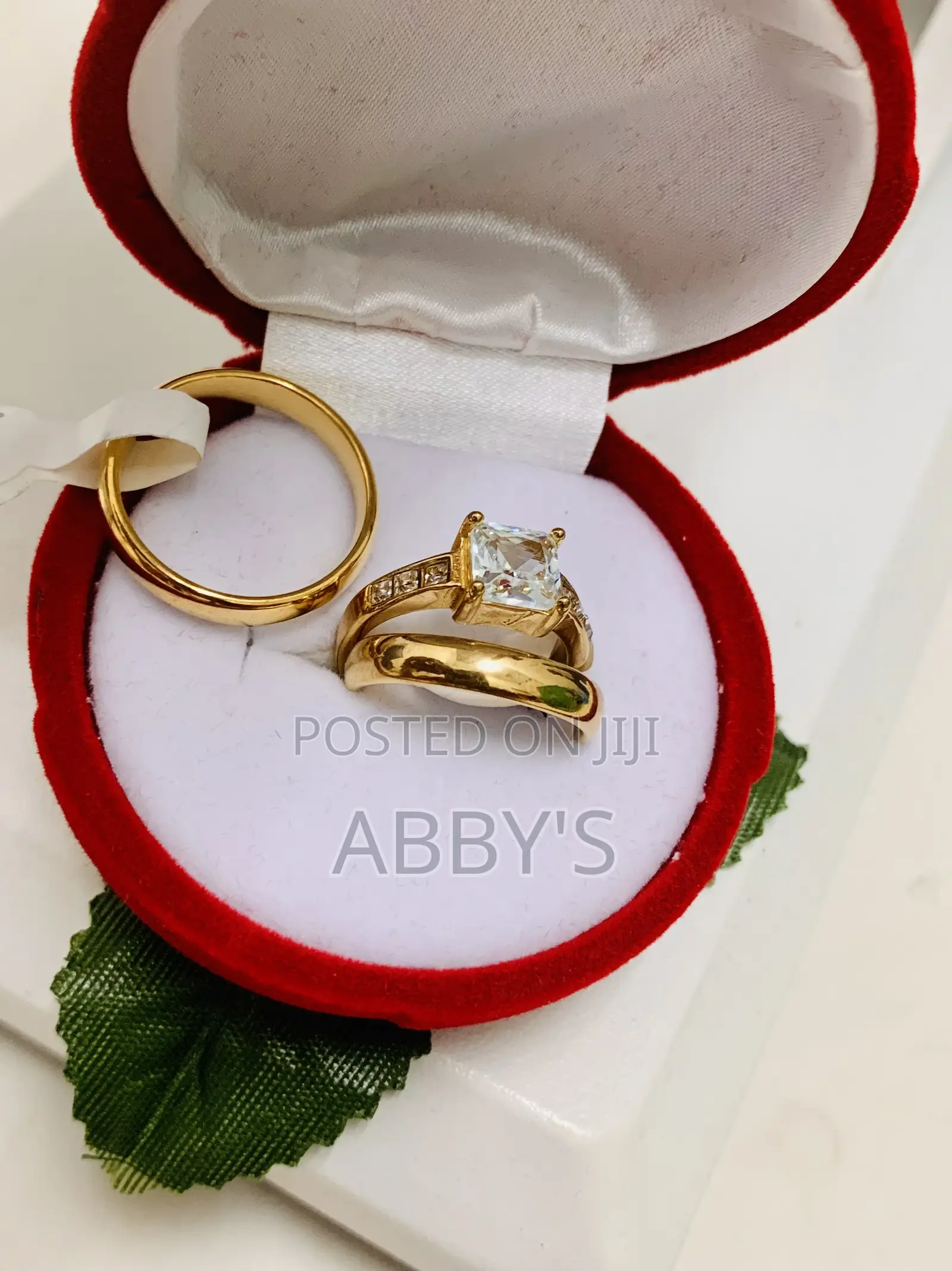 Non Fading Square Cut Ziconia Three Set Wedding Ring