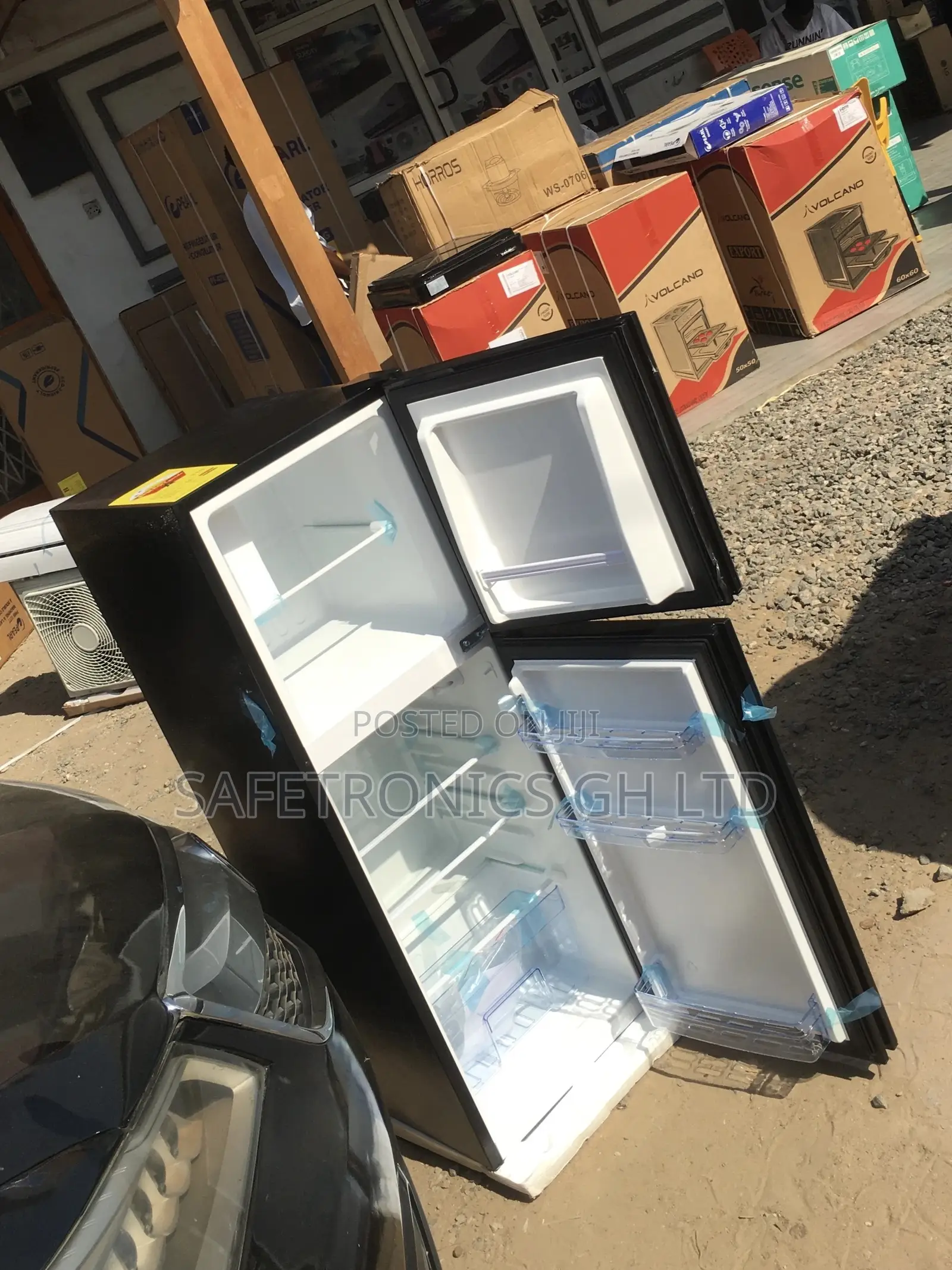 Glass Topfreezer Doubledoor Pearl Black PF-20T Fridge