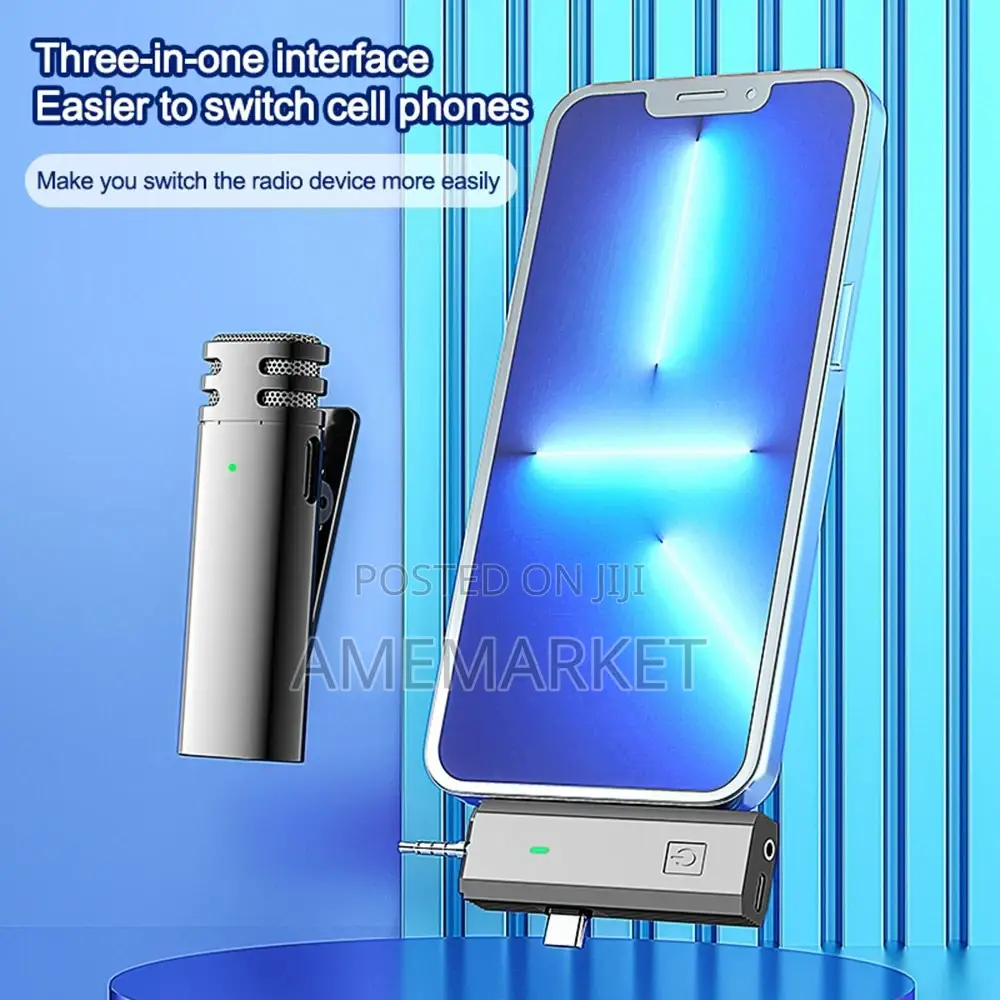 3in1 Wireless Microphone Noise Reduction. Type-C, iPhone,
