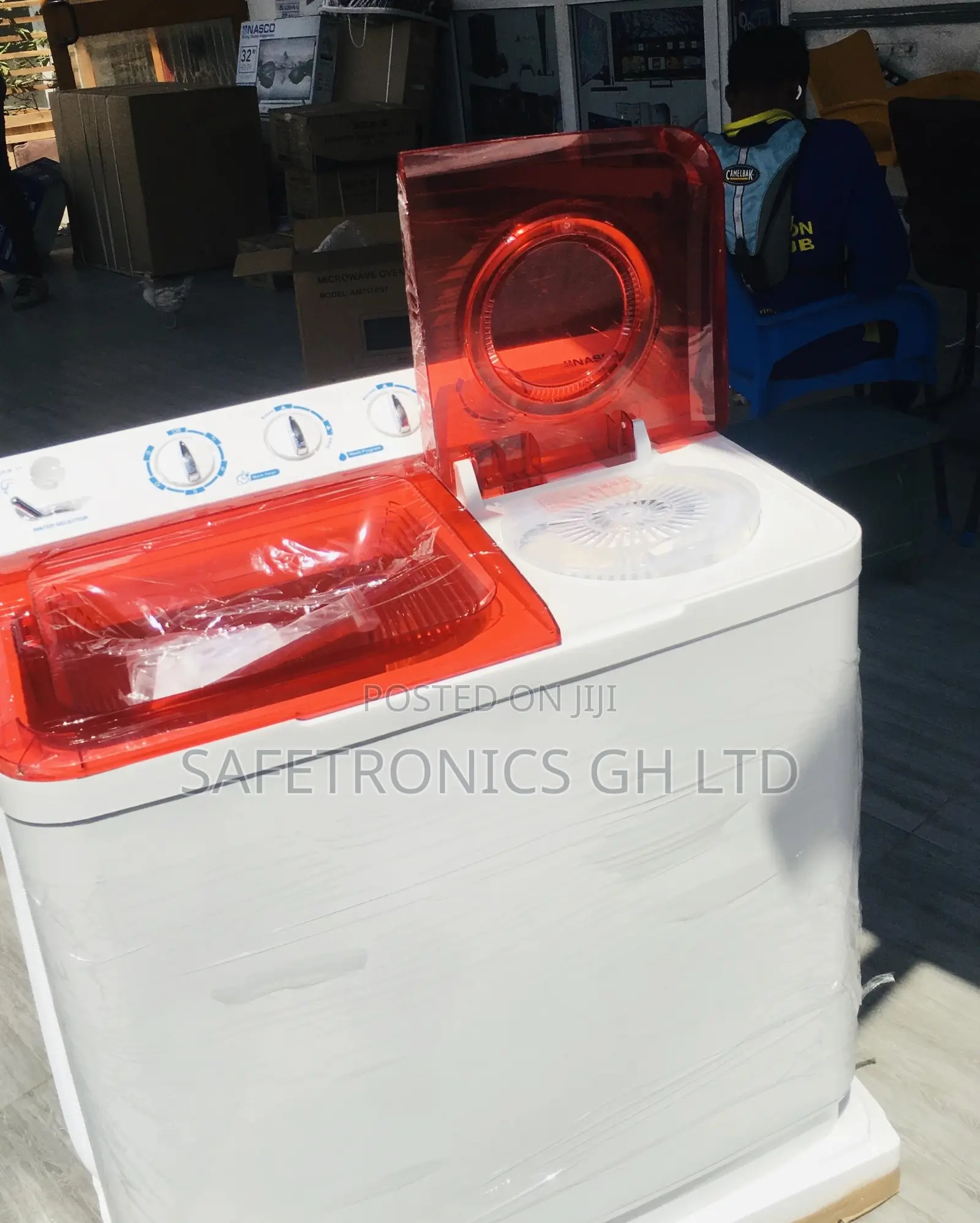 Topload Nasco Red/White Semiautomatic Washingmachine Nasco