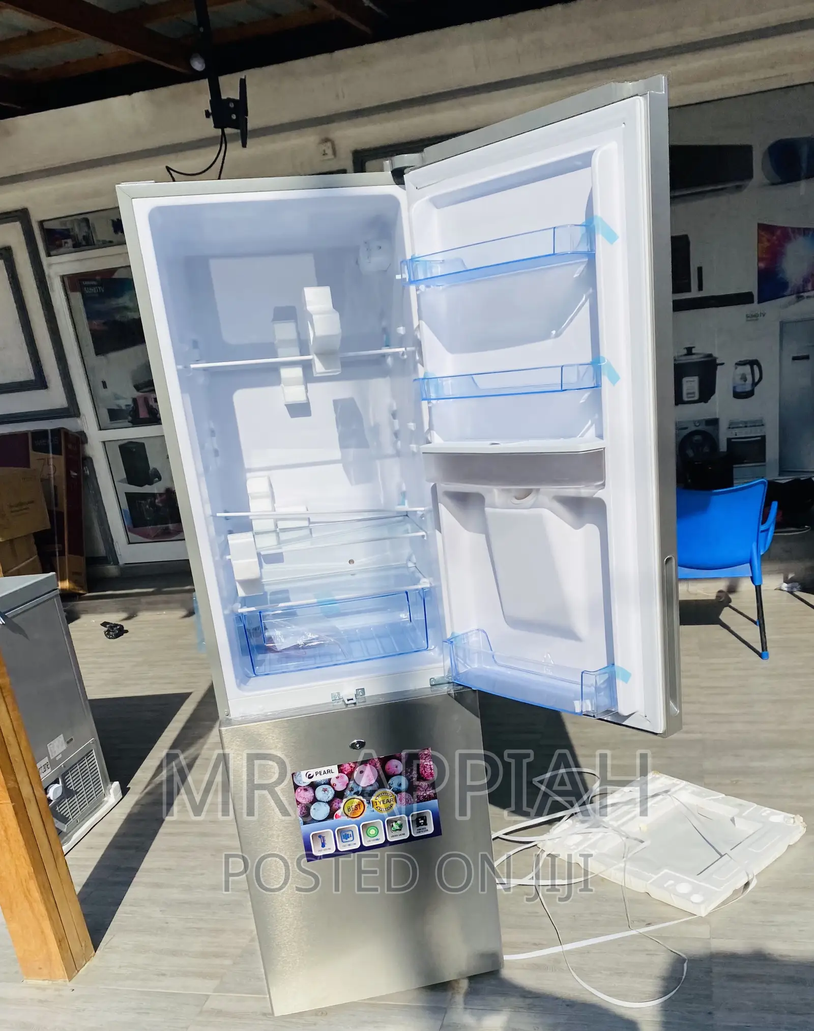 Brand New Pearl Pf-330bwd Double Door Fridge(251ltr)Gray.