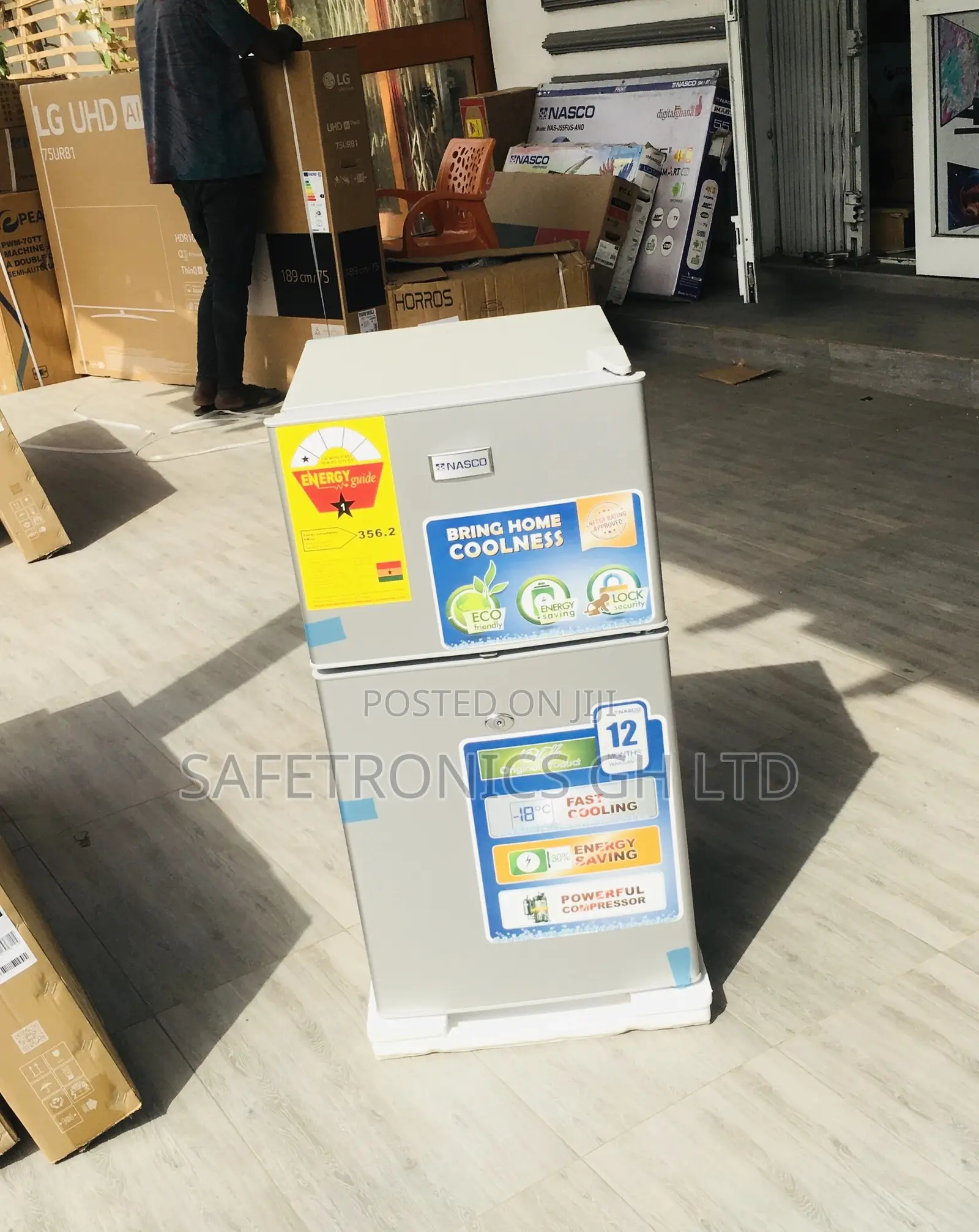 90L Nasf2-120 Doubledoor Gray Nasco Topfreezer Fridge