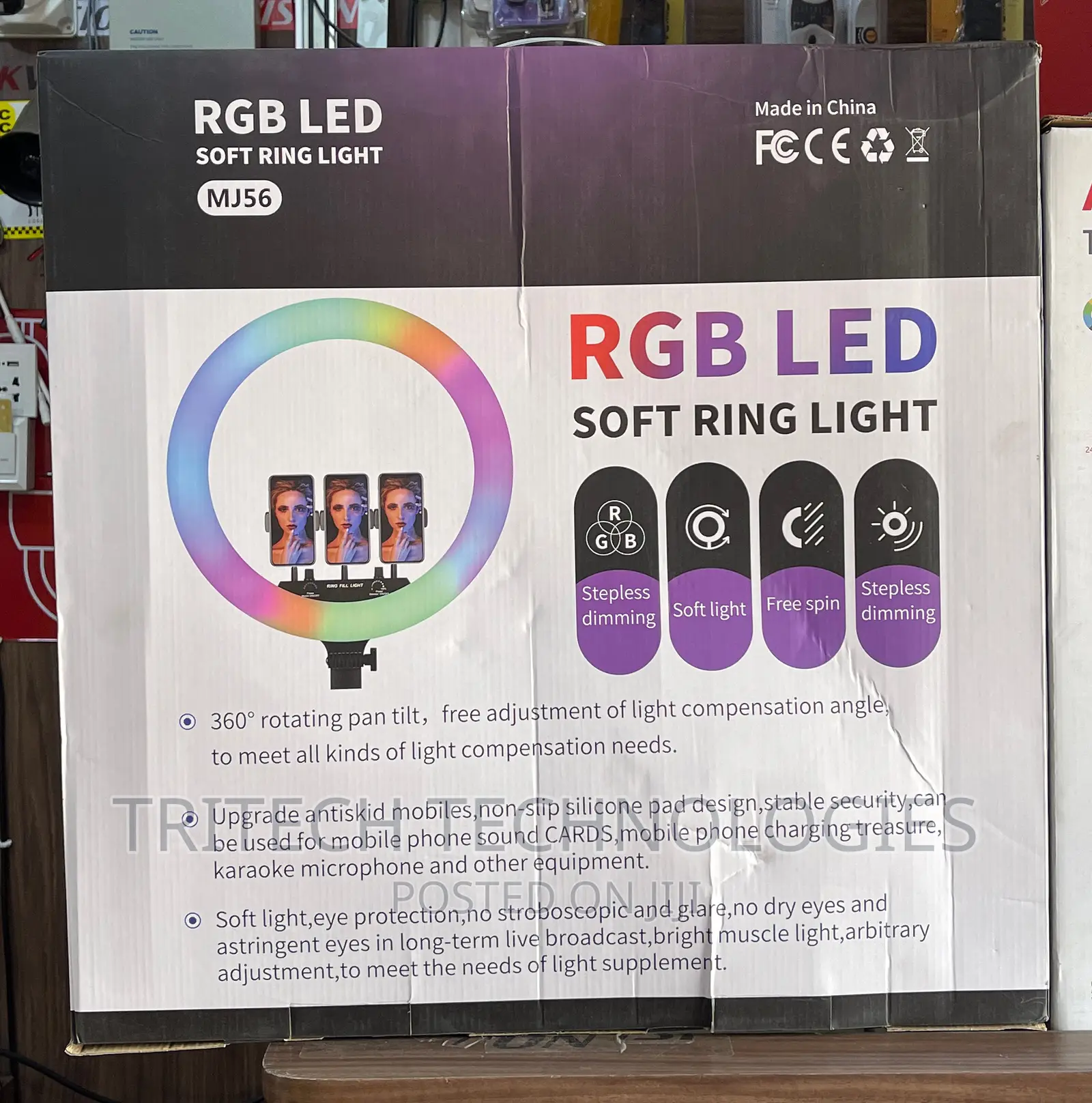 LED RGB Ring Light 20cm 21inch RGB Colorful Live Shooting