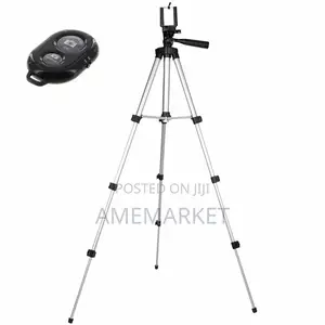 Phone Tripod Stand With Bluetooth Remote Control. Live Video